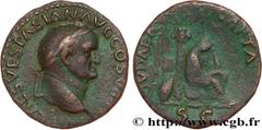 Roman coins VESPASIAN Type : As  Date : 77-78  Mint name / Town : Lyon  Metal : copper  Diameter : 27  mm Orientation dies : 7  h. Weight : 8,58  g. Rarity : R3  Obverse legend : IMP CAES VESPASIAN AV