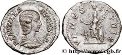 Roman coins PLAUTILLA Type : Denier  Date : 204  Mint name / Town : Rome  Metal : silver  Millesimal fineness : 550  ‰ Diameter : 18  mm Orientation dies : 6  h. Weight : 3,34  g. Rarity : R1  Officin