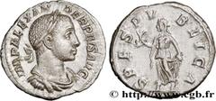 Roman coins SEVERUS ALEXANDER Type : Denier  Date : 232  Mint name / Town : Rome  Metal : silver  Millesimal fineness : 500  ‰ Diameter : 18  mm Orientation dies : 7  h. Weight : 3,28  g. Officine : 4