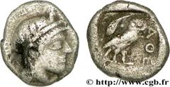 ATTICA - ATHENS Obole c. 430 AC. Athènes R2 silver (9mm, 0,63g, 9h) Obverse : Anépigraphe Tête d'Athéna à droite, coiffée du casque attique à cimier, orné de trois feuilles d'olivier et d'une palmette
