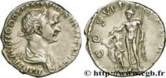TRAJANUS Denier Augustus 115 Rome R1 silver (18mm, 3,08g, 6h) Obverse : IMP TRAIANO OPTIMO AVG GER DAC P M TR P Buste lauré et drapé de Trajan à droite, vu de trois quarts en arrière (A*21) Reverse : 