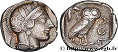 Greek Coins ATTICA - ATHENS Type : Tétradrachme  Date : c. 430 AC.  Mint name / Town : Athènes  Metal : silver  Diameter : 23,5  mm Orientation dies : 6  h. Weight : 16,77  g. Obverse legend : Anépigr