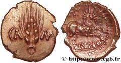 Celtic coins BRITTANY - CATUVELLAUNI and TRINOVANTES Type : Quart de statère d'or CAMV à l'épi  Date : c. 10-43  Mint name / Town : Camulodunum (Colchester)  Metal : gold  Diameter : 11,5  mm Orientat