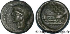 Greek Coins SICILY - PANORMOS Type : Onkia  Date : c. 200-100 AC.  Mint name / Town : Panorme, Sicile  Metal : copper  Diameter : 13,5  mm Orientation dies : 12  h. Weight : 2,29  g. Rarity : R1  Obve