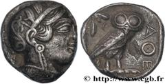 Greek Coins ATTICA - ATHENS Type : Tétradrachme  Date : c. 430 AC.  Mint name / Town : Athènes  Metal : silver  Diameter : 23  mm Orientation dies : 9  h. Weight : 16,64  g. Obverse legend : Anépigrap