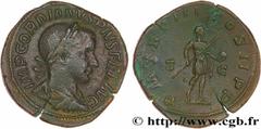 Roman coins GORDIAN III Type : Sesterce  Date : fin 240  Mint name / Town : Rome  Metal : copper  Diameter : 33  mm Orientation dies : 12  h. Weight : 22,69  g. Rarity : R1  Officine : 6e  Obverse leg