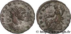 Roman coins AURELIAN Type : Antoninien  Date : fin 272 - début 274  Mint name / Town : Milan  Metal : billon  Millesimal fineness : 50  ‰ Diameter : 20,5  mm Orientation dies : 5  h. Weight : 3,52  g.