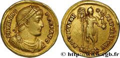 Roman coins VALENS Type : Solidus  Date : 366-367  Mint name / Town : Antioche  Metal : gold  Diameter : 21,5  mm Orientation dies : 12  h. Weight : 4,40  g. Rarity : R2  Officine : 9e  Obverse legend