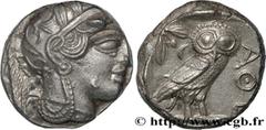 Greek Coins ATTICA - ATHENS Type : Tétradrachme  Date : c. 430 AC.  Mint name / Town : Athènes  Metal : silver  Diameter : 23,5  mm Orientation dies : 9  h. Weight : 17,22  g. Obverse legend : Anépigr
