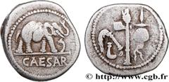 Roman coins JULIUS CAESAR Type : Denier  Date : 49 AC.  Mint name / Town : Gaule ou Italie  Metal : silver  Millesimal fineness : 950  ‰ Diameter : 19,5  mm Orientation dies : 9  h. Weight : 3,86  g. 
