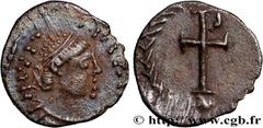Byzantine coins JUSTINIAN I Type : Quart de silique  Date : 540-552  Mint name / Town : Ravenne  Metal : silver  Millesimal fineness : 900  ‰ Diameter : 10  mm Orientation dies : 6  h. Weight : 0,36  