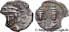 Byzantine coins HERACLIUS, HERACLIUS CONSTANTINE and MARTINA Type : Demi-silique  Date : 614-626  Mint name / Town : Carthage  Metal : silver  Diameter : 12,5  mm Orientation dies : 11  h. Weight : 0,