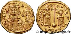Byzantine coins CONSTANS II, CONSTANTINE IV, HERACLIUS and TIBERIUS Type : Solidus  Date : 659-661  Mint name / Town : Constantinople  Metal : gold  Millesimal fineness : 1000  ‰ Diameter : 18,5  mm O