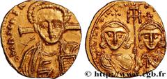 Byzantine coins JUSTINIAN II Type : Tremissis  Date : 705-711  Mint name / Town : Constantinople  Metal : gold  Millesimal fineness : 1000  ‰ Diameter : 15  mm Orientation dies : 6  h. Weight : 1,38  