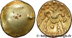 Celtic coins AMBIANI (Area of Amiens) Type : Statère d'or uniface  Date : c. 60-50 AC.  Mint name / Town : Amiens (80)  Metal : gold  Diameter : 19  mm Weight : 6,29  g. Rarity : R1  Obverse legend : 