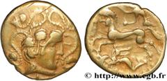 Celtic coins VENETI (Area of Vannes) Type : Quart de statère d’or au personnage ailé  Date : IIe siècle avant J.-C.  Mint name / Town : Vannes (56)  Metal : gold  Diameter : 12,5  mm Orientation dies 