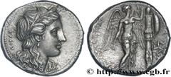 Greek Coins SICILY - SYRACUSE Type : Tétradrachme  Date : c. 305-295 AC.  Mint name / Town : Syracuse, Sicile ou Afrique  Metal : silver  Diameter : 25,5  mm Orientation dies : 6  h. Weight : 16,39  g