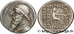 Greek Coins PARTHIA - PARTHIAN KINGDOM - MITHRADATES II Type : Drachme  Date : c. 109 - 96/95 AC.  Mint name / Town : Rhagae, Parthie  Metal : silver  Diameter : 19,5  mm Orientation dies : 1  h. Weig