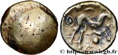 Celtic coins AMBIANI (Area of Amiens) Type : Statère d'or uniface  Date : c. 60-50 AC.  Mint name / Town : Amiens (80)  Metal : gold  Diameter : 15,5  mm Weight : 4,75  g. Rarity : R1  Obverse legend 