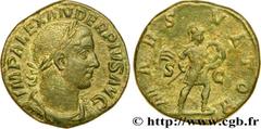 SEVERUS ALEXANDER Sesterce, (GB, Æ 29) Augustus 232 Rome copper (29mm, 18,24g, 6h) Obverse : IMP ALEXANDER PIVS AVG Buste lauré, drapé et cuirassé d’Alexandre Sévère à droite, vu de trois quarts en av