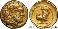 Greek Coins CYPRUS - KINGDOM OF CYPRUS - SALAMIS - EVAGORAS I Type : 1/10 de statère  Date : c. 411-374 AC.  Mint name / Town : Salamine, Chypre  Metal : gold  Diameter : 8,5  mm Orientation dies : 3 