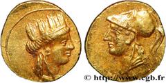 Greek Coins CYPRUS - KINGDOM OF CYPRUS - SALAMIS - EVAGORAS II Type : 1/12 de statère  Date : c. 361-351 AC.  Mint name / Town : Salamine, Chypre  Metal : gold  Diameter : 9  mm Orientation dies : 12 