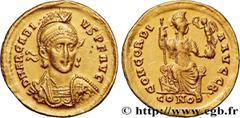 Roman coins ARCADIUS Type : Solidus  Date : 397-402  Mint name / Town : Constantinople  Metal : gold  Diameter : 20  mm Orientation dies : 6  h. Weight : 4,42  g. Rarity : R1  Officine : 2e  Obverse l