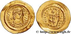 Byzantine coins JUSTINIAN I Type : Tremissis   Date : 527-565  Mint name / Town : Constantinople  Metal : gold  Millesimal fineness : 1000  ‰ Diameter : 19,6  mm Orientation dies : 6  h. Weight : 1,55