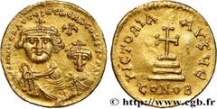 Byzantine coins HERACLIUS and HERACLIUS CONSTANTINE Type : Solidus  Date : 616-625  Mint name / Town : Constantinople  Metal : gold  Millesimal fineness : 1.000  ‰ Diameter : 20  mm Orientation dies :