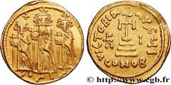 Byzantine coins HERACLIUS, HERACLIUS CONSTANTINE and HERACLONAS Type : Solidus  Date : 636-637  Mint name / Town : Constantinople  Metal : gold  Millesimal fineness : 1000  ‰ Diameter : 19,5  mm Orien