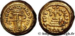 Byzantine coins CONSTANS II Type : Solidus  Date : indiction 11  Date : 652/653  Mint name / Town : Carthage  Metal : gold  Millesimal fineness : 1000  ‰ Diameter : 11  mm Orientation dies : 6  h. Wei