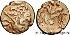 Celtic coins AMBIANI (Area of Amiens) Type : Statère d'or biface au flan court  Date : c. 80-50 AC.  Mint name / Town : Amiens (80)  Metal : gold  Diameter : 17,5  mm Orientation dies : 3  h. Weight :