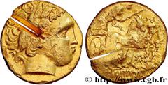 Celtic coins NORTH, UNSPECIFIED Type : Statère d’or - imitation du type de Philippe  Date : IIIe AC.  Metal : gold  Diameter : 20  mm Orientation dies : 6  h. Weight : 8,28  g. Rarity : R3  Obverse le