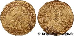 Feudal coins BRITTANY - DUCHY OF BRITTANY - JOHN V Type : Cavalier d'or ou franc à cheval ou florin d'or  Date : 1339-1442  Mint name / Town : Vannes  Metal : gold  Diameter : 24,5  mm Orientation die