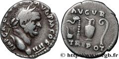 Roman coins VESPASIAN Type : Denier  Date : 72  Mint name / Town : Rome  Metal : silver  Millesimal fineness : 900  ‰ Diameter : 17  mm Orientation dies : 6  h. Weight : 3,29  g. Obverse legend : IMP 