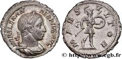 Roman coins SEVERUS ALEXANDER Type : Denier  Date : 232  Mint name / Town : Rome  Metal : silver  Millesimal fineness : 500  ‰ Diameter : 19,5  mm Orientation dies : 6  h. Weight : 3,10  g. Officine :