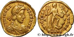 Roman coins HONORIUS Type : Solidus  Date : 408-423  Mint name / Town : Ravenne  Metal : gold  Diameter : 20  mm Orientation dies : 6  h. Weight : 4,31  g. Obverse legend : D N HONORI-VS P F AVG  Obve