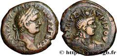 Provincial Coins DOMITIANUS Type : Diobole  Date : an 3  Mint name / Town : Alexandrie, Égypte  Metal : copper  Diameter : 22,5  mm Orientation dies : 12  h. Weight : 7,80  g. Rarity : R2  Obverse des