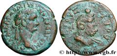 Provincial Coins DOMITIANUS Type : Diobole  Date : an 11  Mint name / Town : Alexandrie, Égypte  Metal : copper  Diameter : 24  mm Orientation dies : 12  h. Weight : 8,62  g. Rarity : R2  Obverse desc