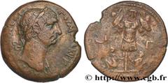 Provincial Coins TRAJANUS Type : Drachme  Date : an 13  Mint name / Town : Alexandrie, Égypte  Metal : copper  Diameter : 34,5  mm Orientation dies : 11  h. Weight : 21,30  g. Obverse description : Bu