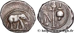 Roman coins JULIUS CAESAR Type : Denier  Date : 49 AC.  Mint name / Town : Gaule ou Italie  Metal : silver  Millesimal fineness : 950  ‰ Diameter : 17  mm Orientation dies : 11  h. Weight : 3,70  g. R