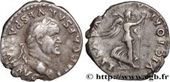 Roman coins VESPASIAN Type : Quinaire  Date : 75  Mint name / Town : Rome  Metal : silver  Millesimal fineness : 900  ‰ Diameter : 15,5  mm Orientation dies : 7  h. Weight : 1,39  g. Rarity : R3  Obve