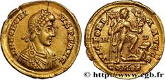 Roman coins HONORIUS Type : Solidus  Date : 395-401 ou 402  Mint name / Town : Milan  Metal : gold  Diameter : 20,5  mm Orientation dies : 6  h. Weight : 4,43  g. Rarity : R1  Obverse legend : D N HON