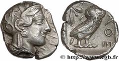 Greek Coins ATTICA - ATHENS Type : Tétradrachme  Date : c. 430 AC.  Mint name / Town : Athènes  Metal : silver  Diameter : 25  mm Orientation dies : 9  h. Weight : 17,15  g. Obverse legend : Anépigrap