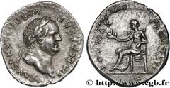 Roman coins VESPASIAN Type : Denier  Date : 75  Mint name / Town : Rome  Metal : silver  Millesimal fineness : 900  ‰ Diameter : 20  mm Orientation dies : 6  h. Weight : 3,13  g. Obverse legend : IMP 