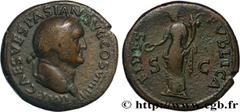 Roman coins VESPASIAN Type : As  Date : 77-78  Mint name / Town : Lyon  Metal : copper  Diameter : 28,5  mm Orientation dies : 6  h. Weight : 13,01  g. Rarity : R1  Obverse legend : IMP. CAES. VESPASI