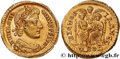 Roman coins MAGNUS MAXIMUS Type : Solidus  Date : 385-386  Mint name / Town : Trêves  Metal : gold  Millesimal fineness : 1000  ‰ Diameter : 21  mm Orientation dies : 7  h. Weight : 4,44  g. Rarity : 