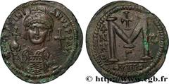 Byzantine coins JUSTINIAN I Type : Follis  Date : an 26  Mint name / Town : Theoupolis (Antioche)  Metal : copper  Diameter : 42,5  mm Orientation dies : 6  h. Weight : 23,62  g. Rarity : R2  Officine