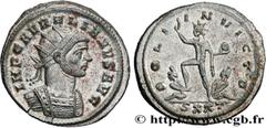 Roman coins AURELIAN Type : Aurelianus  Date : octobre  Date : 274  Mint name / Town : Ticinum  Metal : billon  Millesimal fineness : 50  ‰ Diameter : 22,5  mm Orientation dies : 11  h. Weight : 4,52 