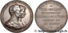 Medals GERMANY - KINGDOM OF PRUSSIA - WILLIAM II Type : Médaille, Noces d’argent de Guillaume II et Augusta-Victoria  Date : 1906  Metal : silver  Diameter : 44,5  mm Engraver : WEIGAND Emil (1837-190
